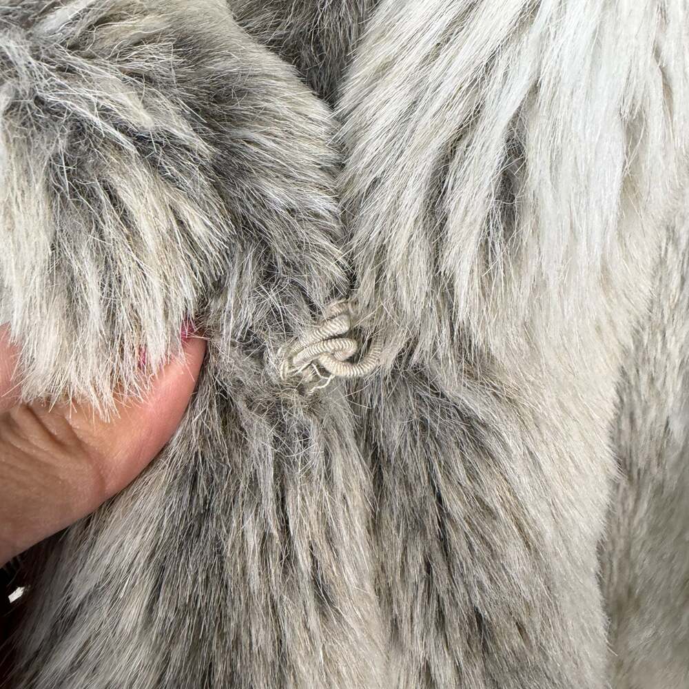 Vintage G. Caseratti Originals Gray Faux Fur Coat Women's Size Large USA Large - Picture 2 of 9
